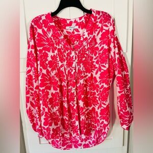 Fox Croft Size 10 Pink Floral Blouse